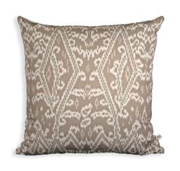 Schumacher Maya Ikat Luxury Designer Grey Cotton Fabric Cushion Pillow Cover - thumbnail 1