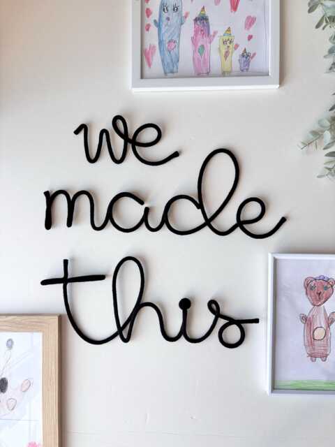 Kids Artwork Display Sign Handmade Cotton Cord Family Art Decor - image 1