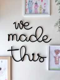 Kids Artwork Display Sign Handmade Cotton Cord Family Art Decor - thumbnail 1