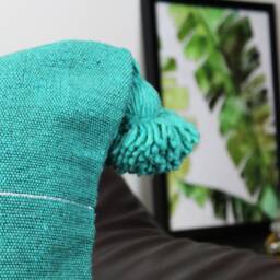 Green Berber Moroccan Pom Cotton Pillow Cover - thumbnail 4
