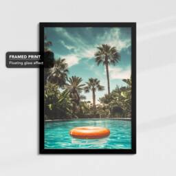 Vibrant Palm Tree Beach Summer Vacation Abstract Painting Framed Poster Print & Canvas Wall Decor Art Bedroom Home Interior Gift - thumbnail 2