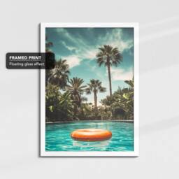 Vibrant Palm Tree Beach Summer Vacation Abstract Painting Framed Poster Print & Canvas Wall Decor Art Bedroom Home Interior Gift - thumbnail 3