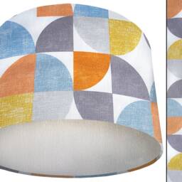 Retro Geometric Lampshade Orange, Blue, Grey - Table Or Ceiling - thumbnail 3