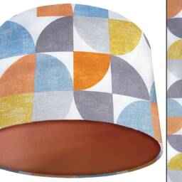 Retro Geometric Lampshade Orange, Blue, Grey - Table Or Ceiling - thumbnail 2
