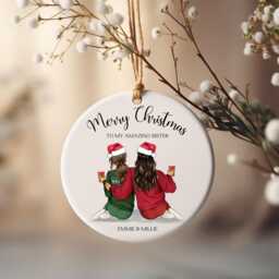 Christmas Bauble Gift For Sister, Gifts Sister Ornament, Secret Santa Gifts, Custom - thumbnail 1