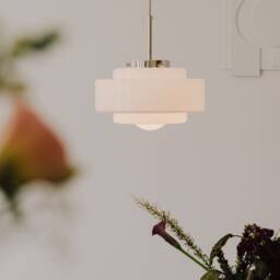 Art Deco Lamp With White Glass, Art Lighting Silver, Nickel - thumbnail 2