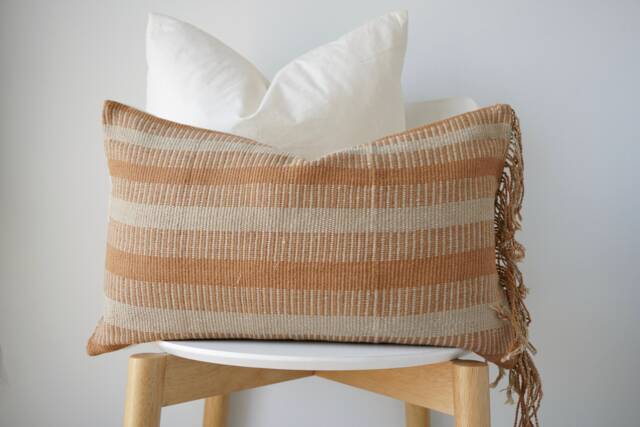 Brown Tribal Hemp Hand Woven Natural Dye Color Pillow Cover - image 1