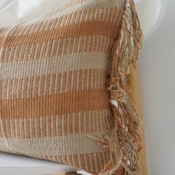Brown Tribal Hemp Hand Woven Natural Dye Color Pillow Cover - thumbnail 3