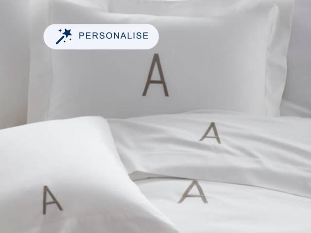 Custom Embroidered Bedding Complete Set, Premium White Pure Percale Cotton Bed Linen With Duvet Cover, Pillowcase Pair & Fitted Sheet Set - image 1