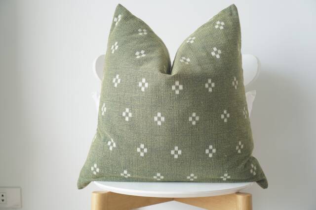 Hmong Batik Pillow Cover Bohemian Farmhouse Decor - image 1