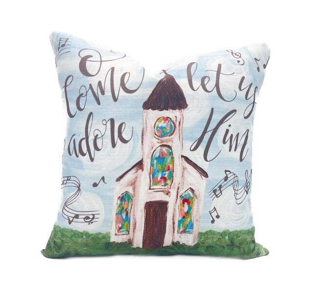 Hymn Pillow -- Little White Chapel Church Artwork - 022 - image 1