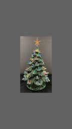 Ceramic Christmas Tree - Orange Star