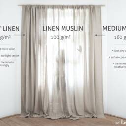 Dusty Pink Tie Top Heavy Linen - 280 G/M2 Curtain Panel Made Of Stonewashed/1 Pcs - thumbnail 2