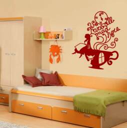 Alice in Wonderland Wall Decal Cheshire Cat Vinyl Illustration 2676Dn - thumbnail 1