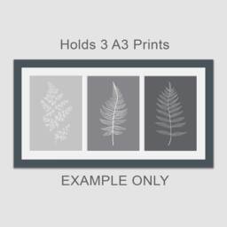 A3 Picture Frame For 3 Photos in A Grey Wooden - thumbnail 3