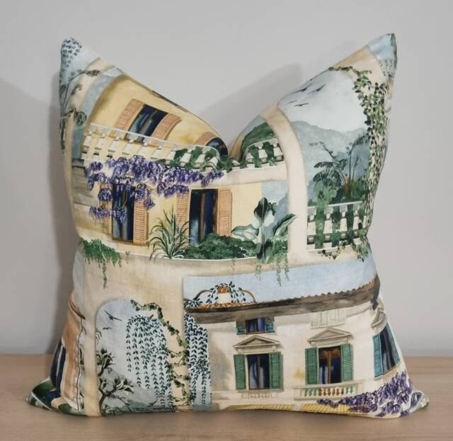 Osborne & Little Rhapsody Villa Como Terracotta Cushion Cover 50x50 cm - image 1