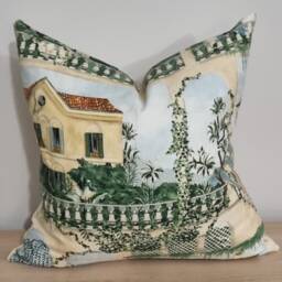 Osborne & Little Rhapsody Villa Como Terracotta Cushion Cover 50x50 cm - thumbnail 4