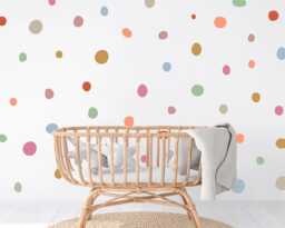 Pastel Polka Dot Wall Decals Playroom Nursery Decor - 150 Pack, 1-3.5 Inch