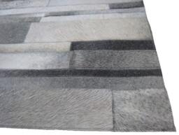 Cowhide Patchwork Rug Raw Leather Argentina - Free Shipping Model Cordoba Mix Of Ligth Grey, Dark Whites & Cream 8' X 10' - thumbnail 4
