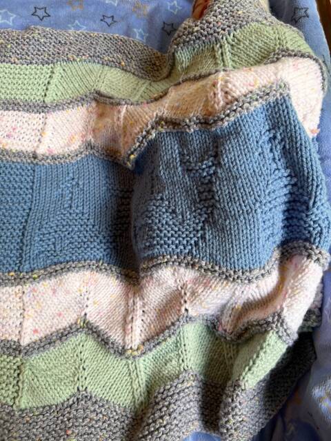 Whale Of A Time Stroller Sized Baby Blanket - Nautical Themed Easy Knit Pattern - image 1