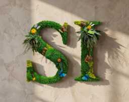 Preserved Moss Letter Custom Sign For Office Wall Decor & Woodland Nursery - thumbnail 1