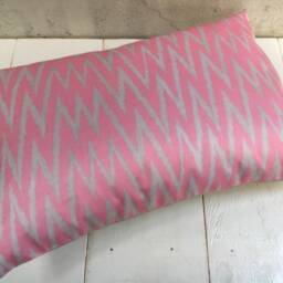 Silk Ikat Pillow Cover, Handwoven Accent Cushion - 16x24 - thumbnail 4