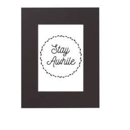 stay Awhile Quote Print Wreath Design, 11x14 Matted Wall Decor - thumbnail 1
