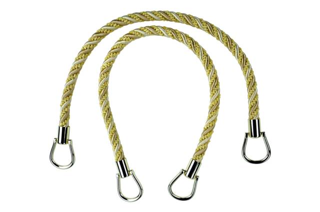 Pair Of Elegant Ivory, Yellow Gold Curtain & Drapery Rope Tiebacks, 18 Inch Long, Approx. 1/2 Thick, Irtbm Color# Winter Sun - 4874 - image 1