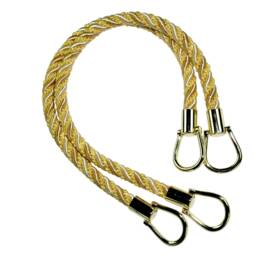 Pair Of Elegant Ivory, Yellow Gold Curtain & Drapery Rope Tiebacks, 18 Inch Long, Approx. 1/2 Thick, Irtbm Color# Winter Sun - 4874 - thumbnail 2