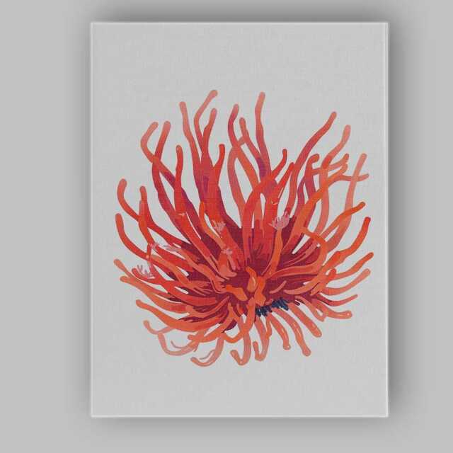 Abstract Coral Sea Anemone Marine Life Illustration Canvas Wall Art Print Decor Picture Ready To Hang - image 1