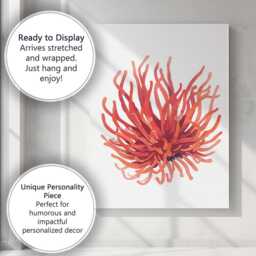 Abstract Coral Sea Anemone Marine Life Illustration Canvas Wall Art Print Decor Picture Ready To Hang - thumbnail 3