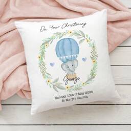 Baby Christening Gift Personalised Cushion For Babies Boys Custom Keepsake Any Name Pillow Decorative Cushions Bedroom Nursery Decor - thumbnail 2