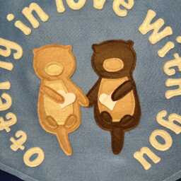 Felt Otter Love Banner Handcrafted Wall Art, Nursery Decor, Lover Gift, Handmade Home Valentines Day Children's Room Decor - thumbnail 2