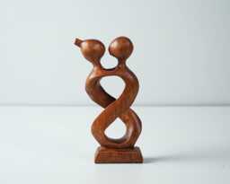 Hugging Couple Abstract Statue, Modern Art, Wood Carving, Handcrafted, Love, Exotic, Abstract, Decoration, Gift For Girlfriend - thumbnail 1