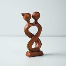 Hugging Couple Abstract Statue, Modern Art, Wood Carving, Handcrafted, Love, Exotic, Abstract, Decoration, Gift For Girlfriend - thumbnail 3