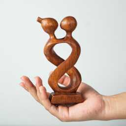 Hugging Couple Abstract Statue, Modern Art, Wood Carving, Handcrafted, Love, Exotic, Abstract, Decoration, Gift For Girlfriend - thumbnail 4