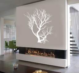 Wall Vinyl Decal Tree With Branches Outline Modern Decor For Living Room Center Focal Point - #1048Di - thumbnail 1