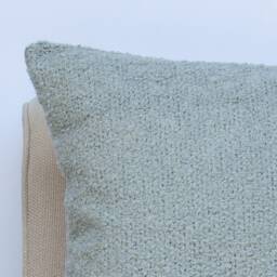 Textured Teddy Bear Boucle Cushion in Duck Egg Blue. Luxury & Soft To The Touch Material. 17x17 - thumbnail 3