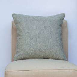 Textured Teddy Bear Boucle Cushion in Duck Egg Blue. Luxury & Soft To The Touch Material. 17x17 - thumbnail 2