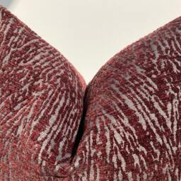 Burgundy Chenille Pillow Cover, Abstract Pattern Throw Pillow, Decorative Cushion - thumbnail 4