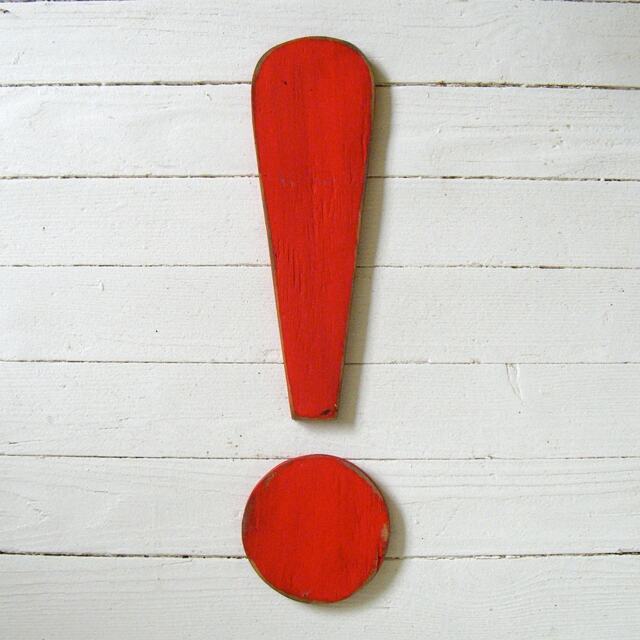 Wooden Exclamation Point Sign Typographic Element Wall Art Graphic Designer Gift Office Decor Typography - image 1