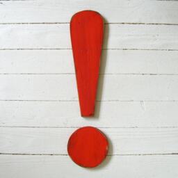 Wooden Exclamation Point Sign Typographic Element Wall Art Graphic Designer Gift Office Decor Typography - thumbnail 1