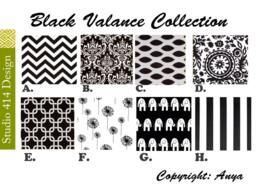 Black Valance. Window Treatment.black Valance Window Curtain - thumbnail 1