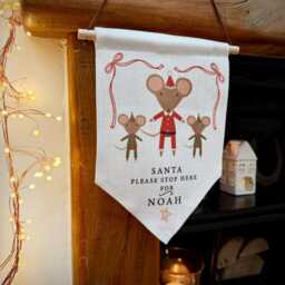 Personalised Santa Stop Here Mouse Wall Hanging - thumbnail 3