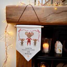 Personalised Santa Stop Here Mouse Wall Hanging - thumbnail 1