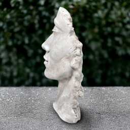 Concrete Face Sculpture Stone Abstract Head Decoration Cement Modern Ornament Garden & Home Figurine Lover Gift Yard Art Face Lover - thumbnail 3