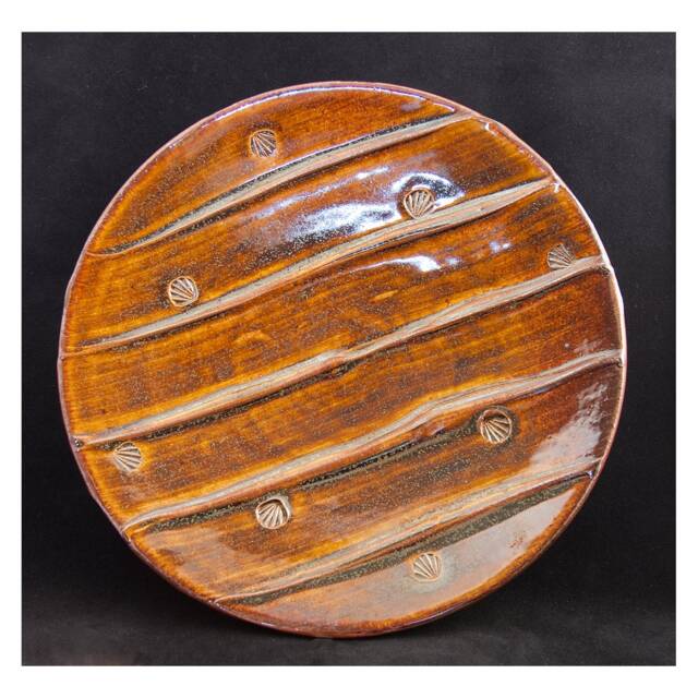 Platter, Wall Hanging, Brown, Stoneware, Wheel Thrown, Ready To Ship, Birthday Gift, Free Shipping
