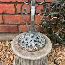 Verdigris - Reddish Green Metal Garden Bird Bath/Table Top - thumbnail 4