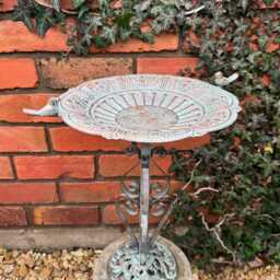 Verdigris - Reddish Green Metal Garden Bird Bath/Table Top