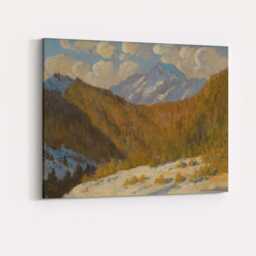 Autumn Mountain Valley Snow Peak Landscape Oil Painting Canvas Wall Art Print Decor Picture Ready To Hang - thumbnail 4